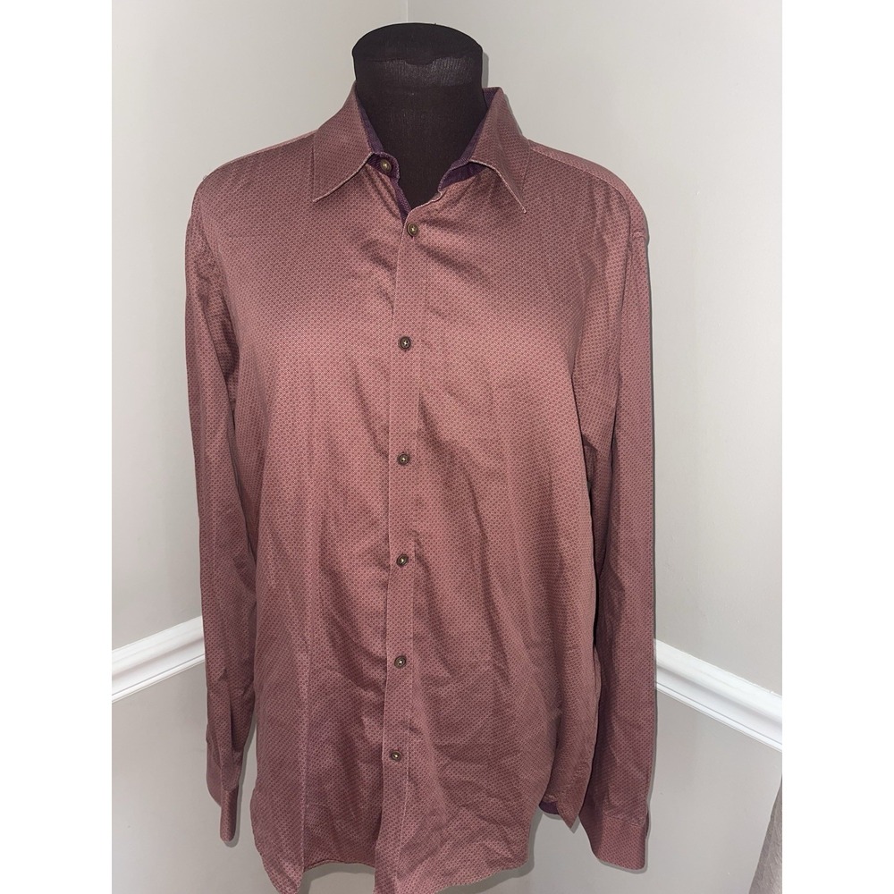 Ted‎ Baker Burgundy Dress Shirt Size 6 Mens